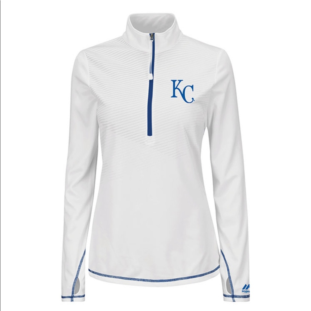 Majestic KC Royals Women’s White Athletic 1/4 Zip